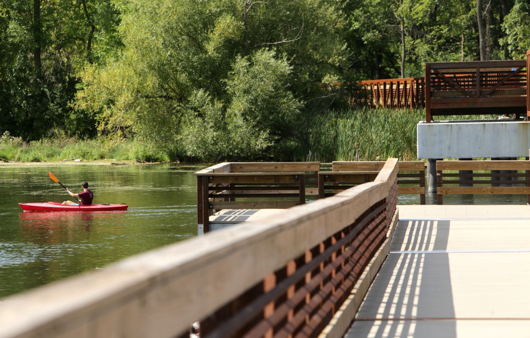 Kayaker by Lower Yahara River Trail